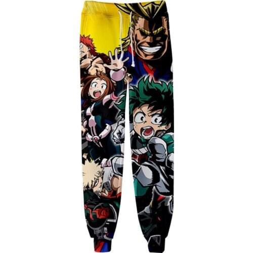 2020 Hot Sale My Hero Academia Sweatpants Men Fitness Joggers Spring High Street Anime Trousers 3D Print Pants Sweatpant