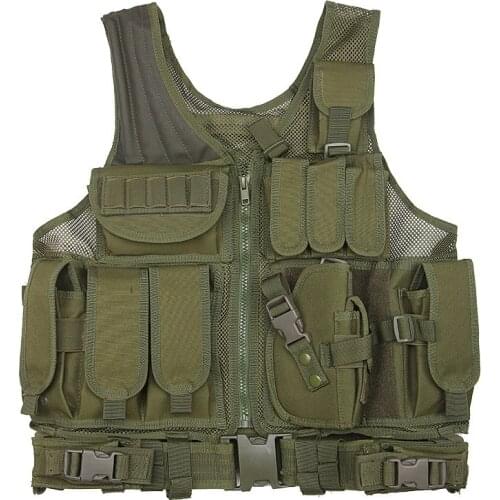 Multi-functional Tactical Combat MOLLE Vest Military Training CS Camouflage Hunting Outdoor Net Back Breathable Waistcoat