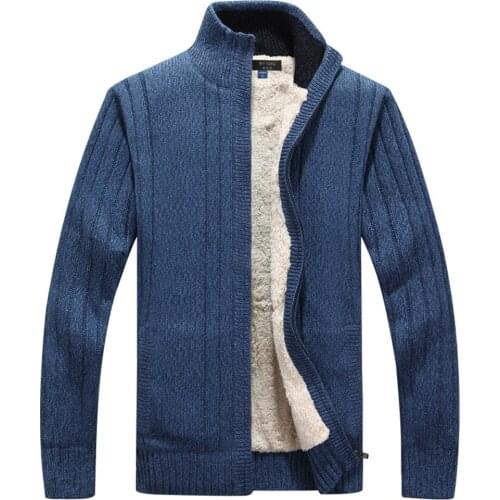 Men Sweaters Long Sleeve Sweatercoat Casual Cardigan Thick knitting Sweater Outerwear Coat Winter For Mans Clothes