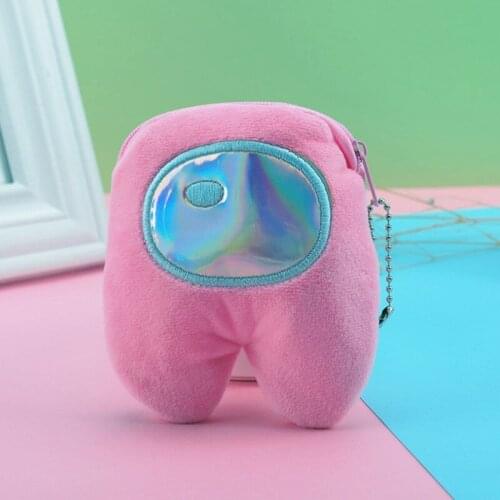 Soft plush cute unicorn lady spaceman coin purse mini zipper children girl coin purse card case key lipstick earphone coin purse
