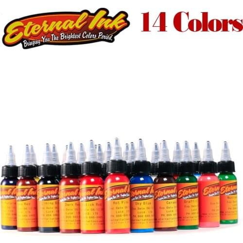 1oz/Bottle Tattoo Ink Set Microblading Permanent Makeup Art Pigment 14 Colors Cosmetic Tattoo Ink Paint for Body Beauty Tools