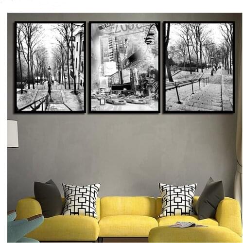 3pcs set Full Resin Square/Round black white city Landscape diy Diamond Painting 5D Diamond embroidery Mosaic Cross Stitch