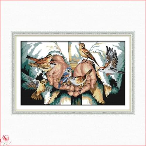 The Bird In The Palm Of My Hand Cross Stitch Kit DIY Pattern Embroidery Kit 11CT 14CT Needlework Sewing Kit Home Deco Painting