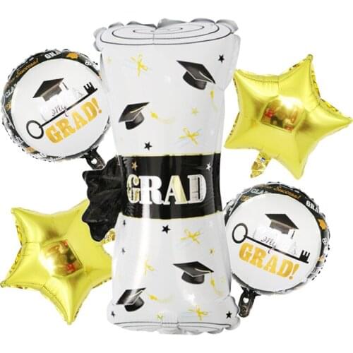 Graduation ceremony balloon set 18 inch golden star aluminum foil balloon glass of balloon gard paper roll balloon set