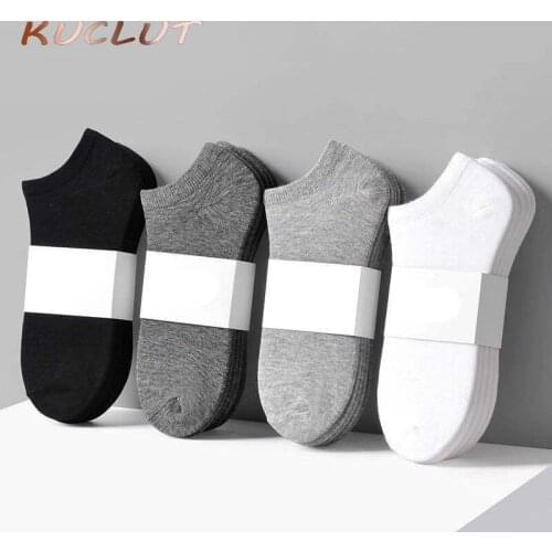 10 Pairs Man Socks Men Man Women Socks Breathable Sports Socks Solid Color Boat Socks Comfortable Cotton Ankle Socks White Black