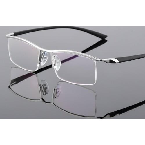 Glasses Frame High Grade Business Mens Eyebrow Line Glasses Frame Metal Half Frame Mirror Frame