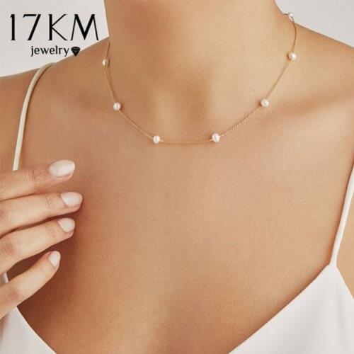 Vintage Pearl Choker Necklaces For Women 2020 Crystal Star Chain Necklace Trendy Beads Pearl Chokers New Jewelry Gift