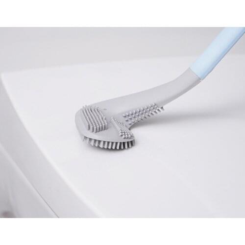 Toilet Brush Cleaning Brush, No Dead Ends, Silicone Long Handle, Leak-proof Base, Bendable Brush Head To Clean The Toilet