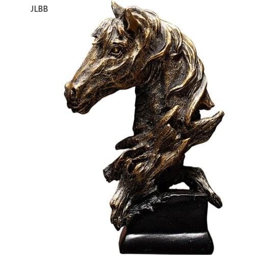 Nordic Silence Is Golden Character Sculpture Abstract Horse Statue Art Crafts Home Luxury Bedroom Office Desktop Decoration Gift