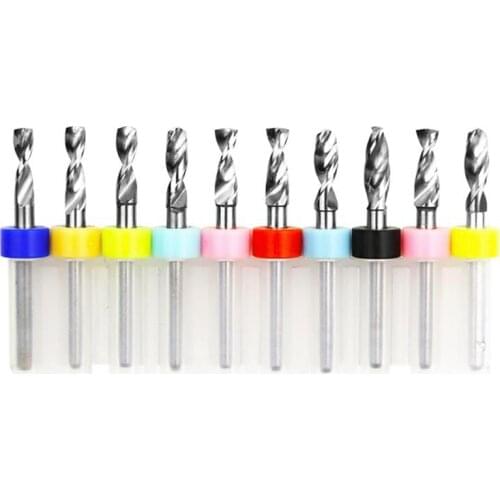 Big Head, 10pcs/lot 3.2mm pcb drill bits, 3.175mm shank cnc end mills, carbide tools for wood, print circuit board