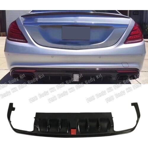 Carbon Fiber Material Rear Bumper Lip Diffuser Spoiler Fit for Mercedes Benz S Class S63 S65 AMG 2013-2017 Bumper
