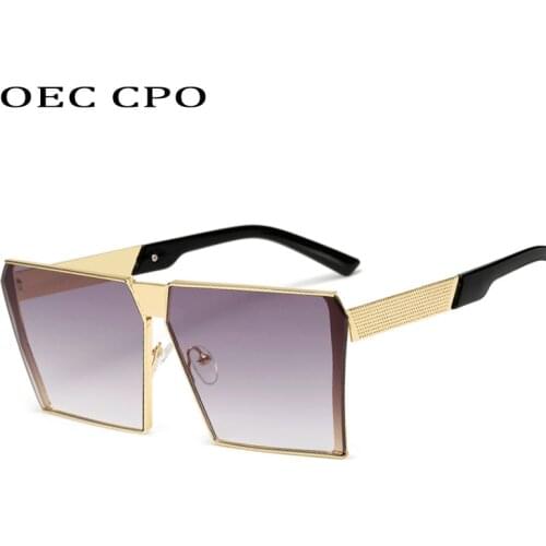 New Women Square Sunglasses for Women Men Unique Oversize Gradient Eyewear Vintage Shield Oculos UV400 O9