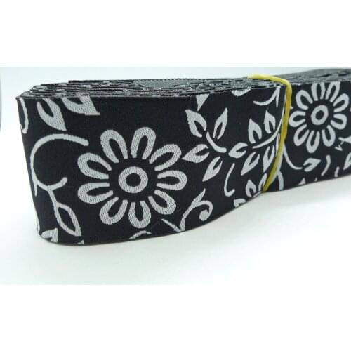 1-1/2'' 38mm Flowers Woven Jacquard Ribbon Wholesale