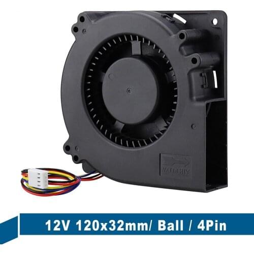 1pcs Gdstime DC 12V 4pin with FG PWM Function 12cm 120mm x 32mm 12032 Ball Bearing Centrifugal Turbine Blower Fan Turbo Exhauste