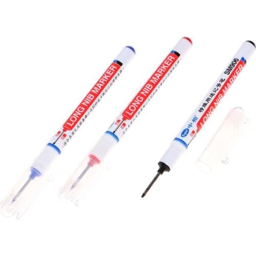 1 Pcs Long Head Markers Bathroom Woodworking Decoration Multi-purpose Deep Hole Marker Pens 20mm 3 Colors Opional