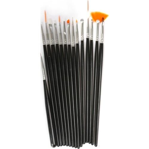 15PCS Professional Nail Art Brush Set Line Drawing Painting Pen UV Gel Polish Designs Acrylic Perfect Manicure Books On Tools