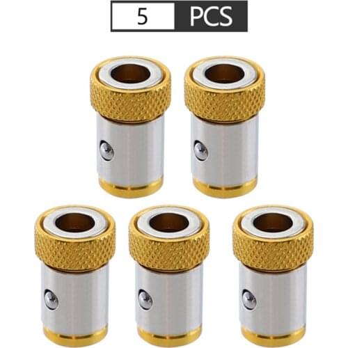 2/5PCS 1/4inch 6.35mm S2 Alloy Steel Screwdriver Magnetic Rings Set Removable Universal Screwdriver Screw Bits For 6.35mm