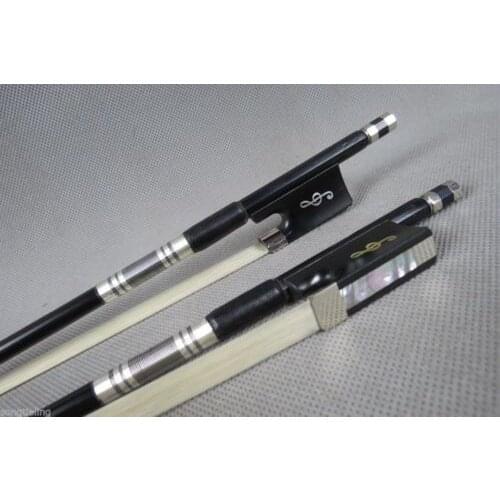 2pcs Strong class black Carbon fiber violin bow 4/4,beautiful decoration #7070