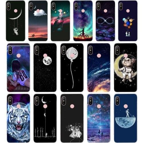 67 Star Moon Space Astronaut Funny gift Soft Silicone Tpu Cover phone Case for Xiaomi Redmi 6 8 8a Note 8 Pro 8t case
