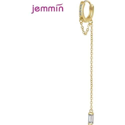 Fashion Hip Hop 925 Sterling Silver Earrings CZ Stone Cubic Zircon Long Drop Pendientes for Women Tassel boucle d'oreille