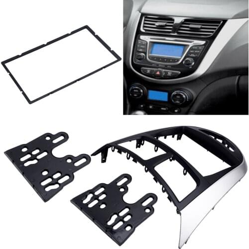 Car 2 Din Stereo Fascia Radio Frame Dash Panel Trim Decor Kit Fit For Hyundai I25 Accent Solaris Verna 2010-2018