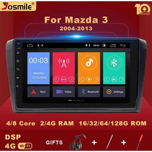 2 din Android 10 Car Multimedia Player For Mazda 3 bk 2004-2013 Mazda3 Radio Navigation AudioGPS AI Voice Control DSP 4G Carplay
