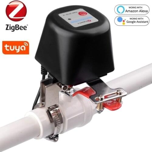 Tuya Wireless Gas Valve Water Faucet Switch Zigbee DIY Smart Home Valve Controller APP Control Pipe Robot With Alexa Google