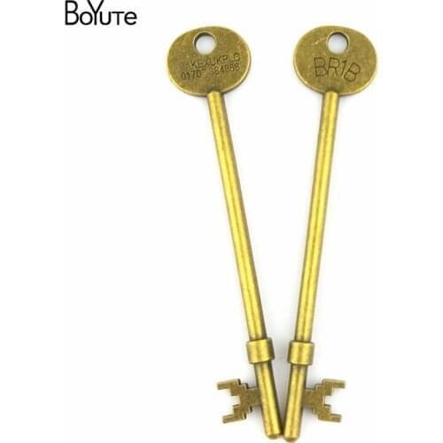 BoYuTe (20 Pieces/Lot) 95*19MM Wholesale Antique Bronze Silver Plated Zinc Alloy Vintage Diy Pendant Key Jewelry Accessories