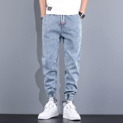 Summer Legged Jeans Boys' New Fashion Brand Student Work Clothes Harlan Pants Loose Korean Versatile