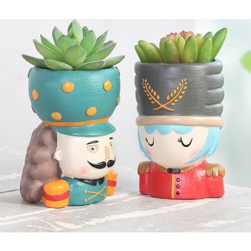 HOT SALE Walnut Fairy Tale Resin Flower Pot Garden Succulent Plant Pot Office Desktop Decor