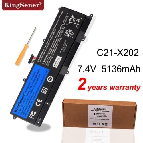 KingSener C21-X202 Laptop Battery for ASUS VivoBook S200 S200E X201 X201E X202 X202E S200E-CT209H S200E-CT182H S200E-CT1 5136mAh
