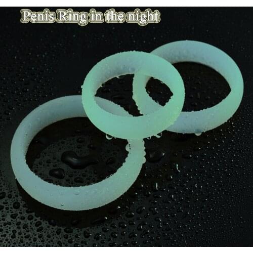 3PCS Durable Silicone Cock Rings Flash In The Night Lock Penis Ring Sex Toys For Men Male Delay Ejaculation Scrotum Lock Ring