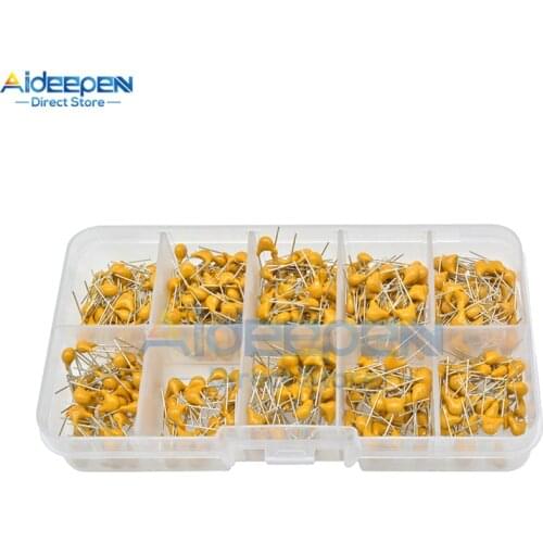 500Pcs/lot 50V Monolithic Capacitor Multilayer Ceramic Capacitor Kit 0.1uF-10uF 10 Values*50pcs Capacitors Set With Plastic Box