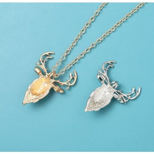 Minimalist alloy Simple personality color 2 Color Elk Rhinestone Squirrel Jewelry Necklace Christmas present Gifts for couples