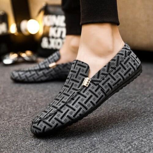 Mens Loafers Slip On Driving Shoes Casual Penny Loafers Moccasins Shoes Luxury Leather Man Flats Lofer Mocassin Home Grey