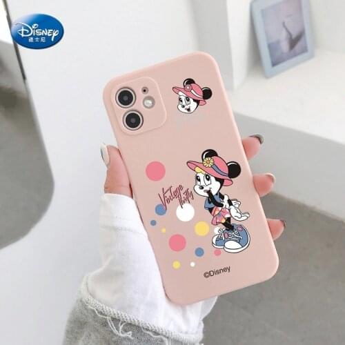 2021 Disney Cute Minnie Girl Soft Phone Case For iphone 12pro 12 Pro Max 7 8 Plus X XR XS MAX 11 Pro Max Liquid Silicone Cover