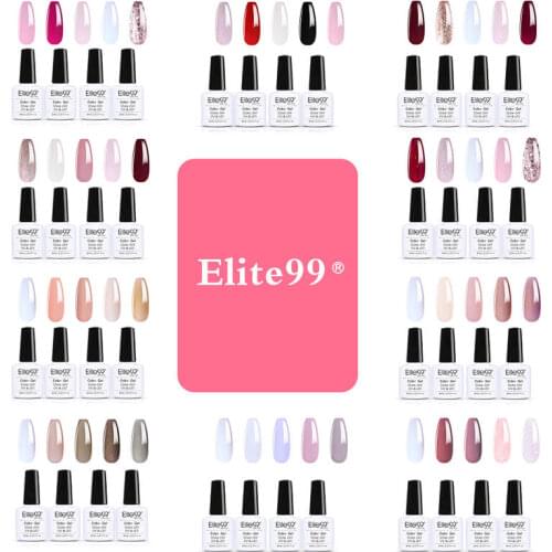 Elite99 5 pieces/set Nail Gel Polish Set Shimmer Glitter 10ml Gel Nail Polish Soak Off Semi Permanent Hybrid Varnish Gel Lacquer
