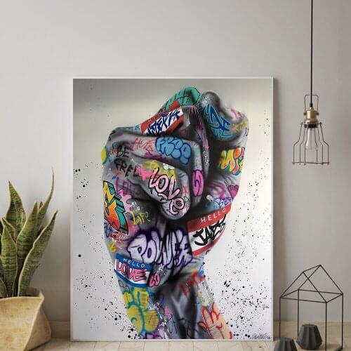 Hands Graffiti Canvas Painting Wall Art Print Poster Picture Decorative Hands Graffiti Wall Painting Living Room Home Decoration