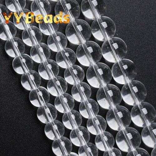 Natural White Crystal Glass Beads Clear White Glass Round Loose Beads For Jewelry Making DIY Women Bracelets Wholesales 4-12mm