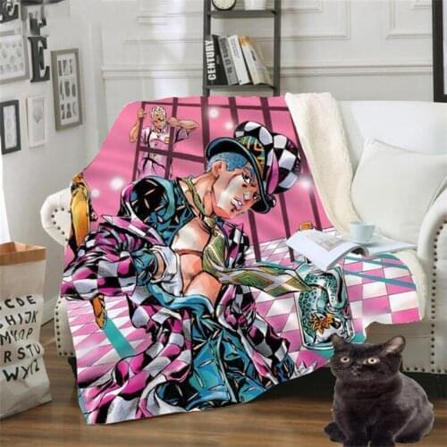Anime JoJo Bizarre Adventure Blankets Harajuku 3D Print Home Textiles Blanket for Beds Home Living Portable Travel Cover Blanket