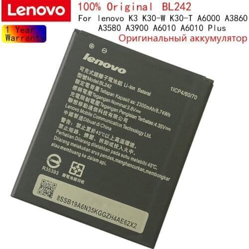 Original Lenovo BL 242 BL242 Battery For lenovo K3 K30-W K30-T A6000 A3860 A3580 A3900 A6010 A6010 Plus Batterie Bateria