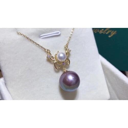 TWO PEARL 925 Sterling Silver Necklace Chain with Pendant Findings Base Jewelry Parts Fittings for Pearls Corals Jades Stones