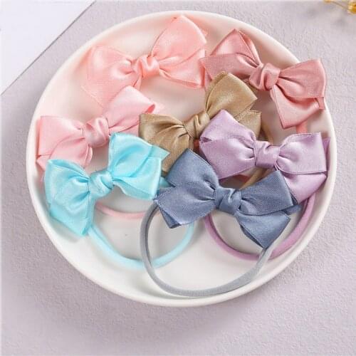 Lovely Baby Headbands Newborn Hair Bows for Girls Solid Hair Accessories Children Hairbands Kids Soft Headwear Photo Prop