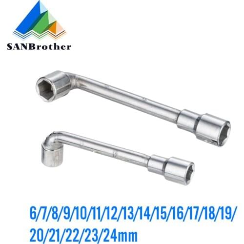 Hexagonal L-shaped Screw Nut Wrench Sleeve Maintenance Tool Sleeve Wrench for Tighten Ender3 E3D MK8 Nozzle ID 6mm-24mm
