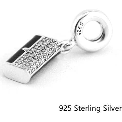 CKK Clutch Bag, Black Enamel Charms 925 Sterling Silver Beads Original Jewelry Making Fits For Bracelets