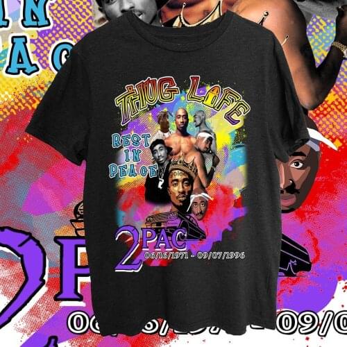 Thug Life2PacR.I.P Rap T Shirt Vintage 90s Look