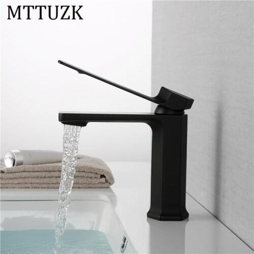 MTTUZK High Quality New Style Hexagonal Brass Hot and Cold Water Mixer Taps Deck Mounted Basin Faucet ORB Bathroom Faucet