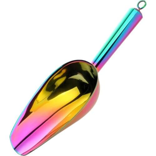 1 Pcs Shovel Candy Ice Square Flour Colorful Stainless Steel Bonbons Beans Shovel Food Scoops Kitchen Utensil