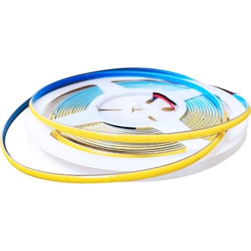 12V 24V RA90 5mm Width FOB String 384LEDS/M White 3000K 4000K 6000K Super thin narrow COB Strip LED Light Bar