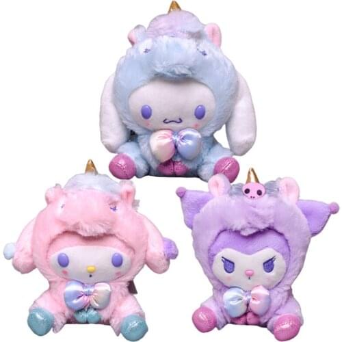 13CM Cartoon Stuffed Animals Kuromi My Melody Cinnamoroll Plush Kawaii Cute Soft Plushie Girls Doll Toys Pendant Children Gifts